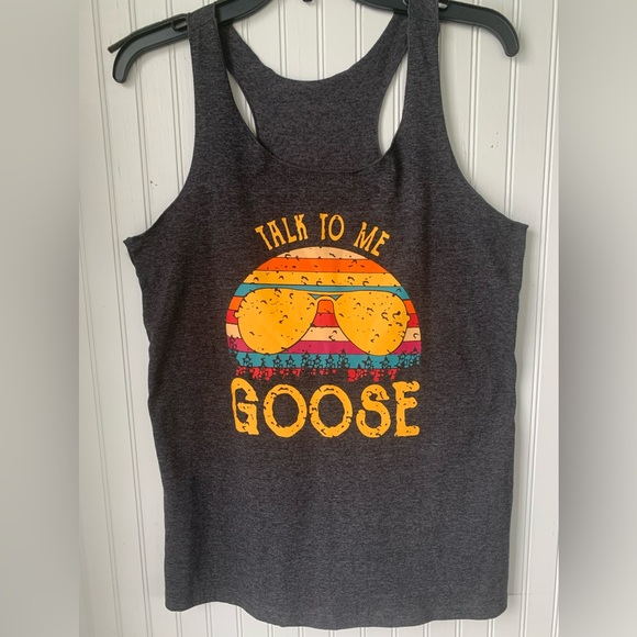 Talk to Me Goose (Medium) Racerback Tank Top; 65% cotton; 35% polyester - Picture 2 of 4